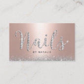 Nail Salon Rose Gold Lux Diamond Typografie Visitenkarte (Vorderseite)