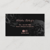 Nail Salon Rose Gold Polnische Flasche Schwarze Fl Visitenkarte (Rückseite)