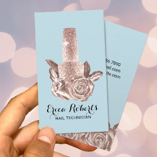 Nail Salon Rose Gold Polnischer Minze Blue Manicur Visitenkarte