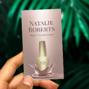 Nail Salon Rose Gold Polnischer Splash Makeup Küns Visitenkarte