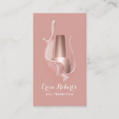 Nail Salon Rose Gold Polnischer Splash Manikurist Visitenkarte (Vorderseite)