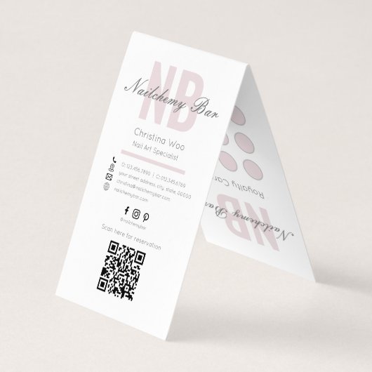 Nail Salon Royalty Rewards Moderne Minimalistisch Visitenkarten (Rückseite)
