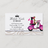 Nail Salon Scooter Girl Fashion Business Card Visitenkarte (Rückseite)