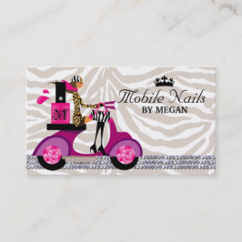 Nail Salon Scooter Girl Fashion Business Card Visitenkarte