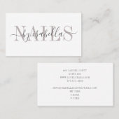 Nail Salon Script Signature Business Card Visitenkarte (Vorne/Hinten)