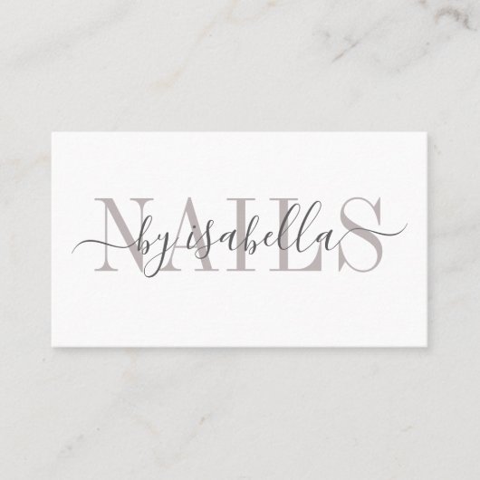 Nail Salon Script Signature Business Card Visitenkarte (Vorderseite)