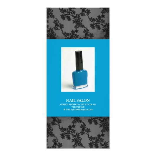 Nail Salon Services Preisliste {Aquamarin blau} Werbekarte (Vorne)