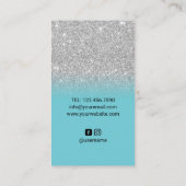 Nail Salon Silver & Türkis Polnischer Makeup Künst Visitenkarte (Rückseite)