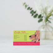 Nail Salon Technician Business Card Visitenkarte (Stehend Vorderseite)