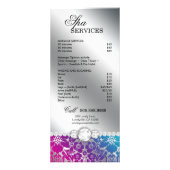 Nail Salon Techniker Floral Damask Pink Blue Werbekarte (Hinten)