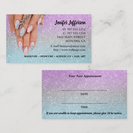 Nail Salon Termin Visitenkarte Treuekarte (Vorne/Hinten)