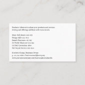 Nail Salon Tools | Logo mit polierten Händen, hand Visitenkarte (Rückseite)