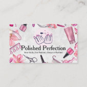 Nail Salon Tools | Logo mit polierten Händen, hand Visitenkarte (Vorderseite)