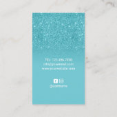 Nail Salon Türkis Polnischer Splash Makeup Artist Visitenkarte (Rückseite)