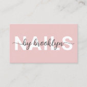 Nail Salon Typografie Blush Pink Visitenkarte (Vorderseite)