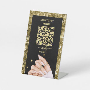 Nail Salon Venmo QR Code Zahlung   Zur Bezahlung s Sockelschild