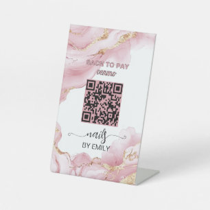 Nail Salon Venmo QR Code Zahlung   Zur Bezahlung s Sockelschild