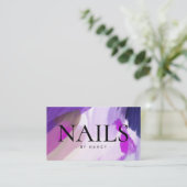 Nail Salon Watercolor Paint Spritzer Visitenkarte (Stehend Vorderseite)