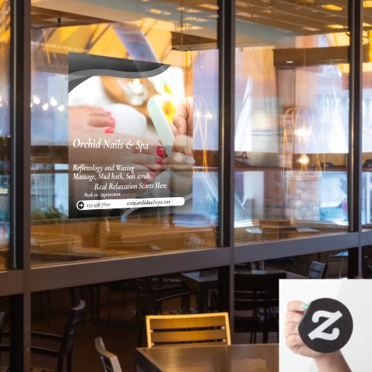 Nail Salon Wellness-Center Pediküre Ruhe anpassen Fensteraufkleber (Restaurantfenster)
