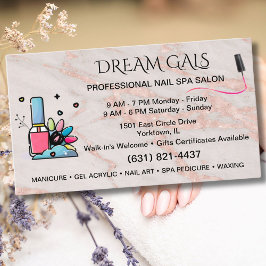 Nail Salon Wellness-Center Techniker Blush Rose Ma Visitenkarte