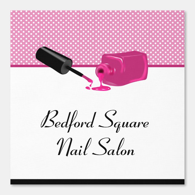 Nail Saloon Pink Weiß und Schwarz Zimmer Border Tapete (Vorderseite)