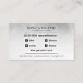 Nail Shop Manicure Tech Silver Black Glam Glitzer Visitenkarte (Rückseite)