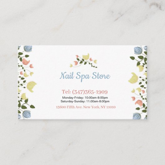 Nail Spa Business Cards Visitenkarte (Vorderseite)