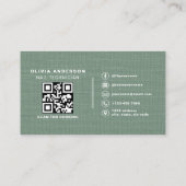 Nail Specialist Linen Sage Green QR Code   Visitenkarte (Rückseite)