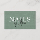 Nail Specialist Linen Sage Green QR Code   Visitenkarte (Vorderseite)