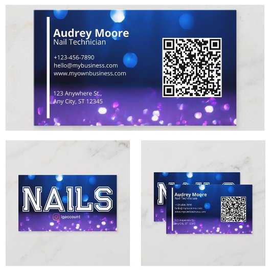 Nail Studio Business Card QR Code Visitenkarte