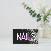 Nail Studio Designer Galaxy Art Neon Business Card Visitenkarte (Stehend Vorderseite)