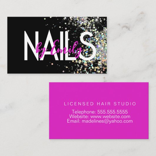 Nail Studio Designer Galaxy Art Neon Business Card Visitenkarte (Vorne/Hinten)
