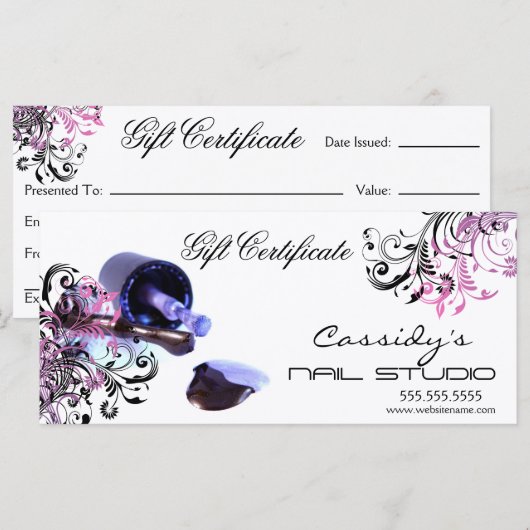 Nail Studio Geschenkzertifikat (Vorne/Hinten)