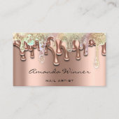 Nail Studio lDrip Rose QR Code Logo Wax Body Soap Visitenkarte (Vorderseite)