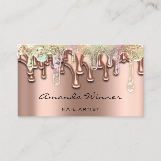 Nail Studio lDrip Rose QR Code Logo Wax Body Soap Visitenkarte (Vorderseite)