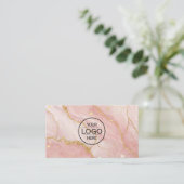 Nail Studio Quartz Pink Glitter Gold Visitenkarte (Stehend Vorderseite)