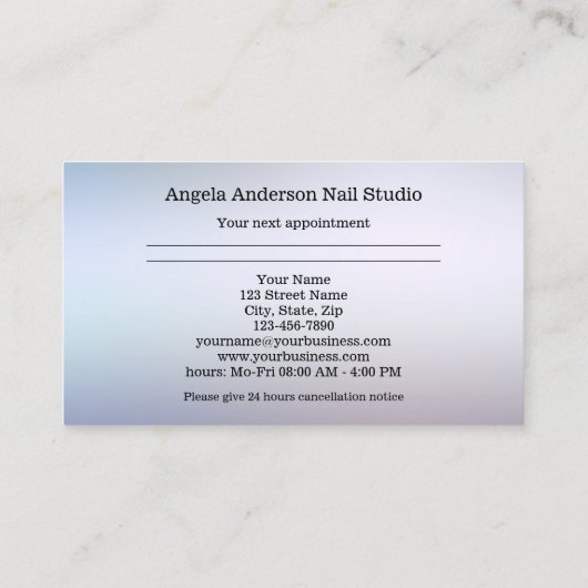 Nail Studio Termin Visitenkarte (Rückseite)