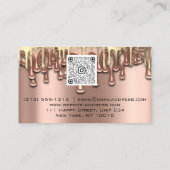 Nail Studio Tropfen Rose Gold QR Code Logo Wave Bo Visitenkarte (Rückseite)