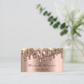 Nail Studio Tropfen Rose Gold QR Code Logo Wave Bo Visitenkarte (Stehend Vorderseite)