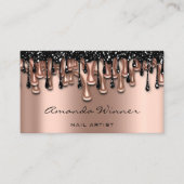 Nail Studio Tropfen Rose QR-Code Logo Wachse Körpe Visitenkarte (Vorderseite)