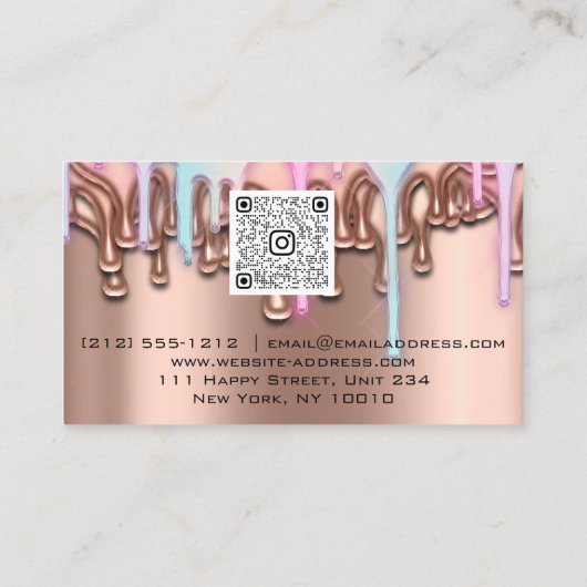 Nail Studio Tropfen Rose QR Logo Wachs Epilation R Visitenkarte (Rückseite)