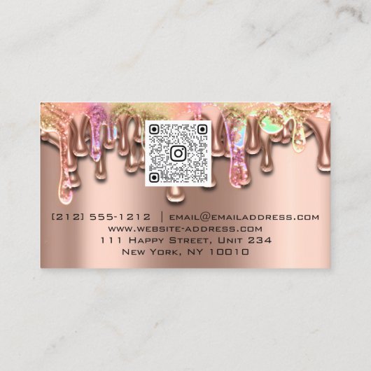 Nail Studio Tropfen Rose QR Logo Wax Body Epilatio Visitenkarte (Rückseite)