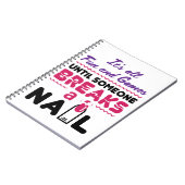 Nail Tech Alle Spaß und Spiele bis zum Breaks Nail Notizblock (Linke Seite)