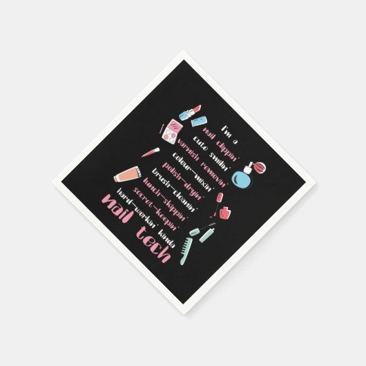 Nail Tech Beautician Fingernails Nail Tech Geschen Serviette (Ecke)