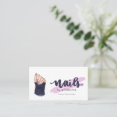 Nail Tech Beauty Salon Hand Illustration Visitenkarte (Stehend Vorderseite)