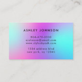 Nail Tech Beruflich Moderne Neonrosa & Blau Visitenkarte (Rückseite)