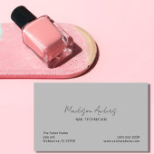 Nail Tech Beruflich Salon Gray Typografy Visitenkarte