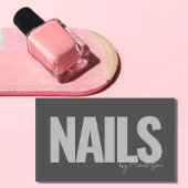 Nail Tech Beruflich Salon Gray Typografy Visitenkarte