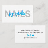 Nail Tech Blue White Visitenkarte (Vorne/Hinten)
