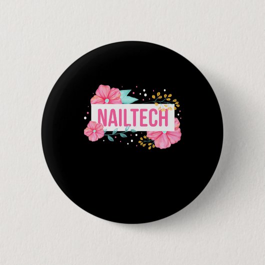 Nail Tech Blume Button (Vorderseite)
